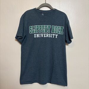 Slippery Rock University SRU Women's T-Shirt Gray‎ Green Short Sleeve Size M